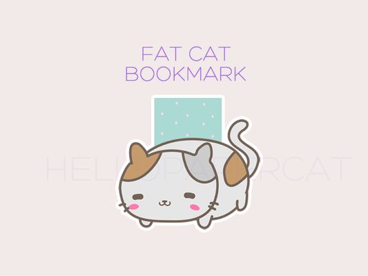 Fat Cat magnetic bookmark