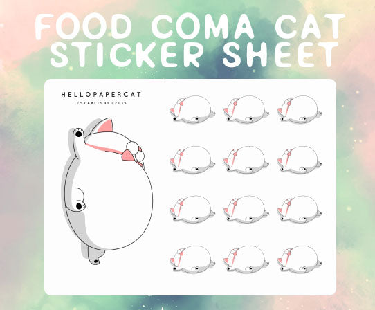 Food Coma sticker sheet