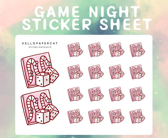 Game Night sticker sheet