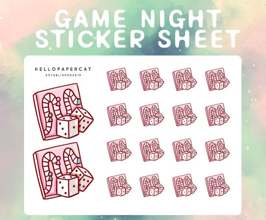 Game Night sticker sheet