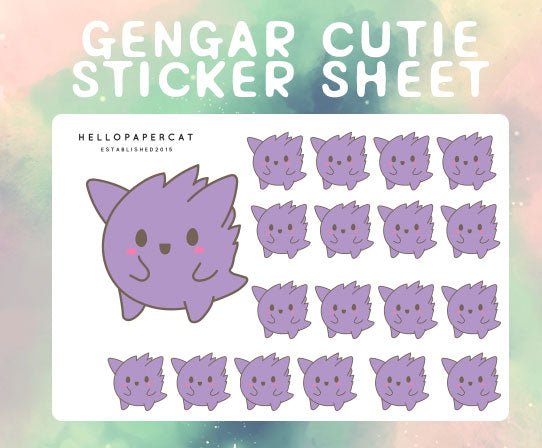 Ghost inspired cutie sticker sheet