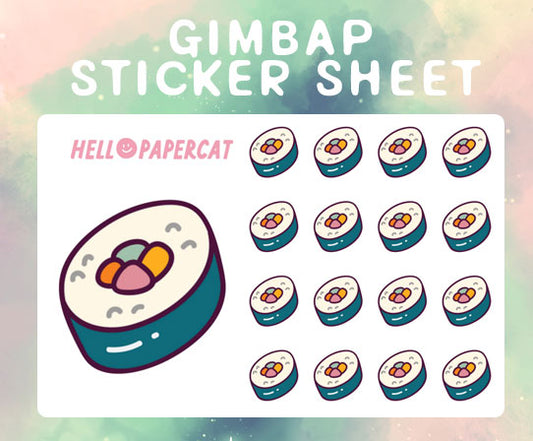 Gimbap sticker sheet