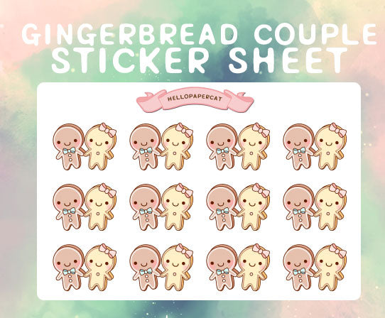 Gingerbread couple sticker sheet