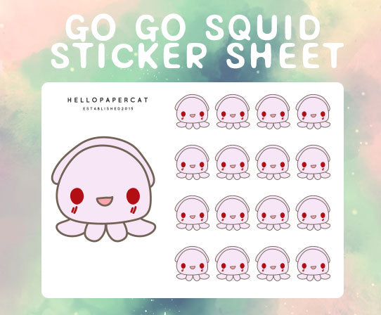 Go Go Squid sticker sheet