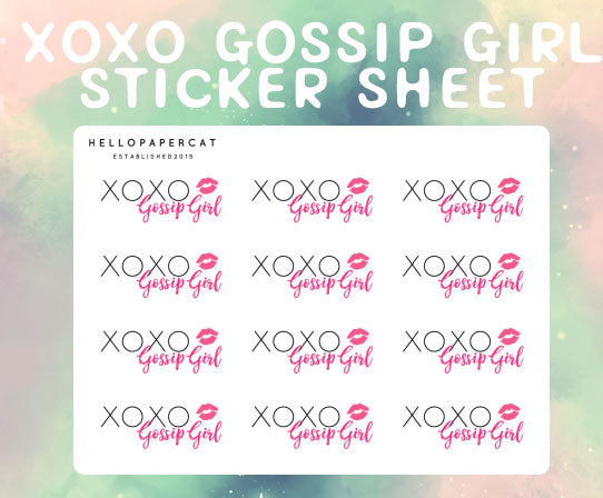 XOXO Gossip Girl sticker sheet