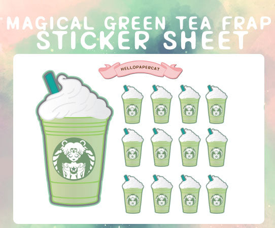Magical Green Tea Frap sticker sheet