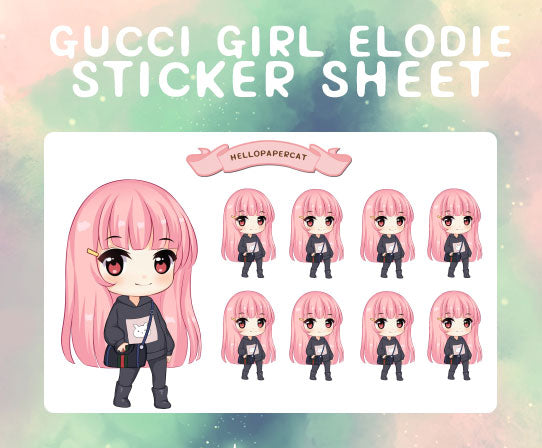 Gucci Girl Elodie sticker sheet