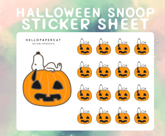 Halloween Snoop sticker sheet