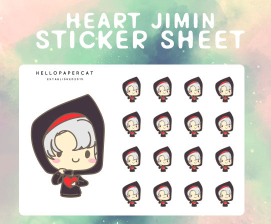 Heart Jimin sticker sheet