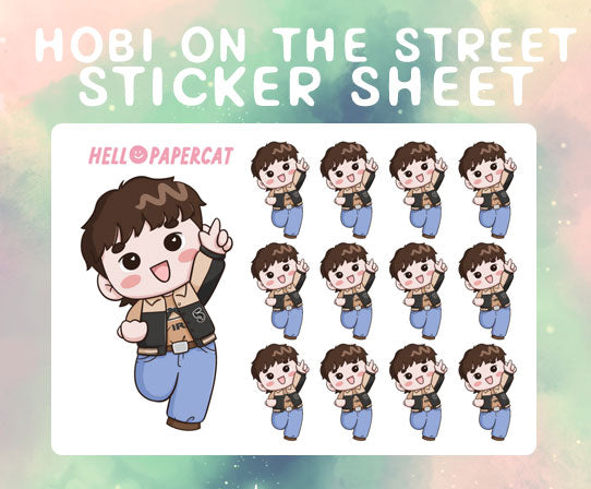 Hobi on the street sticker sheet