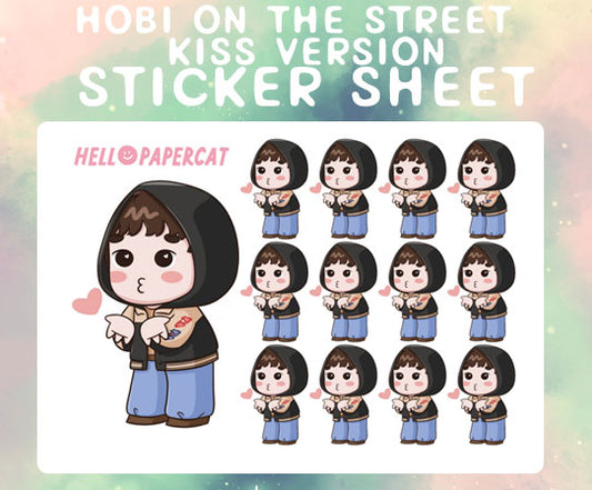 Hobi on the street Kiss version sticker sheet