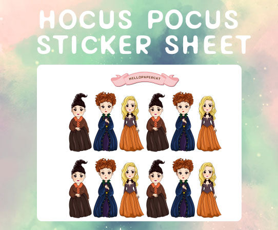 Hocus Pocus sticker sheet