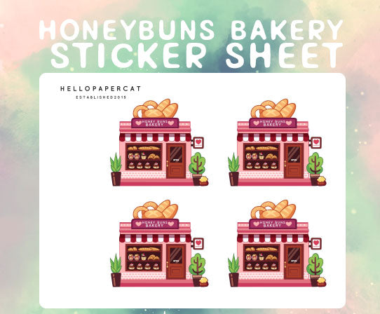 Honey Buns Bakery sticker sheet