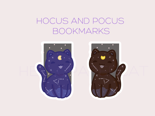 Hocus and Pocus Magical Astro Kitties magnetic bookmark