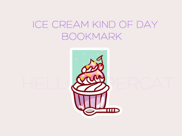 Ice Cream kind of day magnetic bookmark