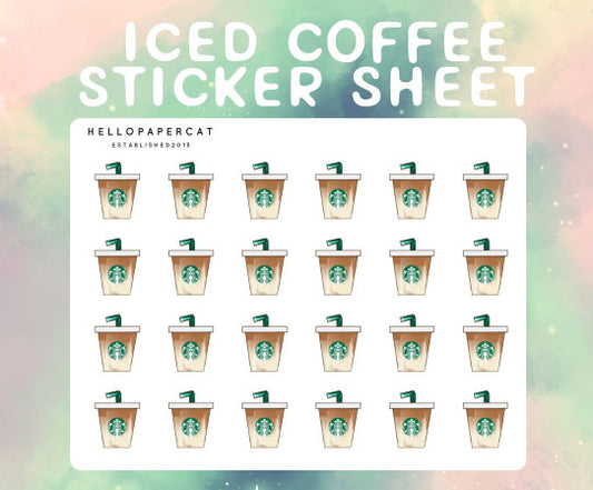 Iced Coffee sticker sheet
