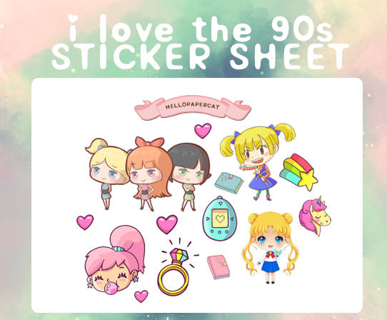 I love the 90s sticker sheet