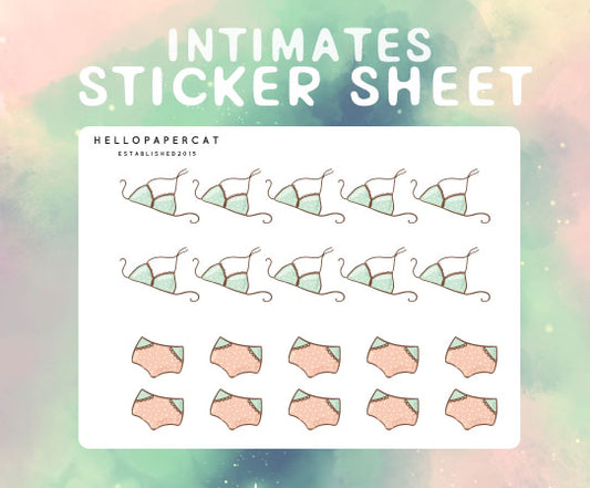 intimates sticker sheet