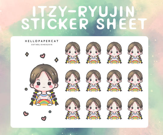 Itzy - Ryujin sticker sheet