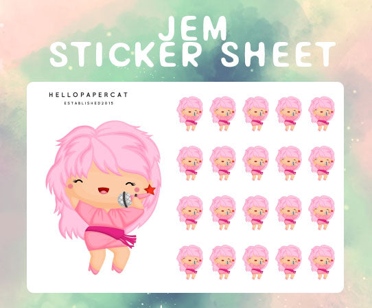 Jem inspired sticker sheet