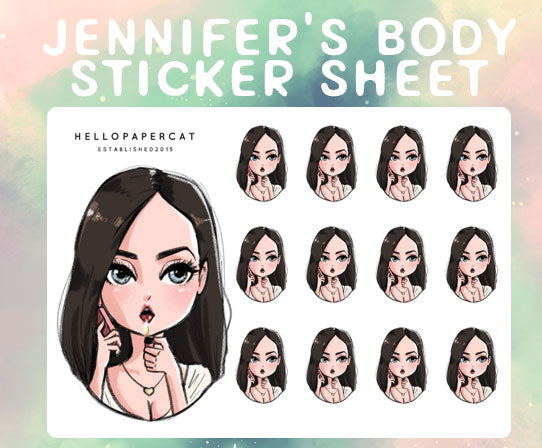 J's Body  sticker sheet