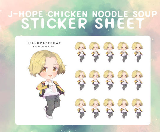 J-Hope Chicken noodle soup sticker sheet