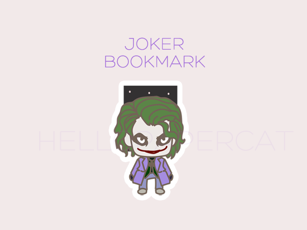 Joker inspired magnetic bookmark