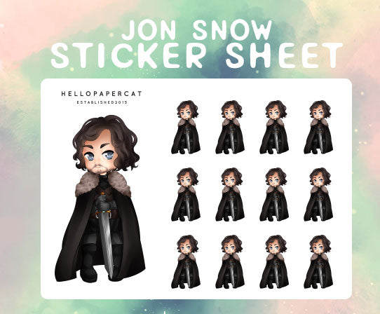 You know nothing inspired sticker sheet