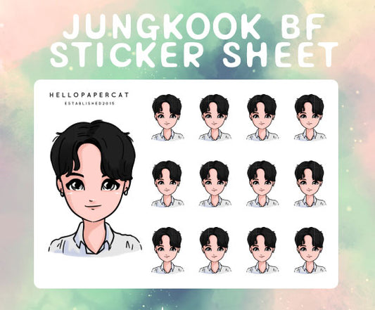 Boyfriend style BTS JUNGKOOK sticker sheet