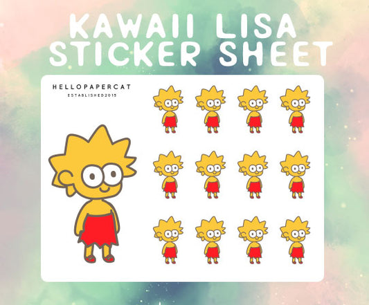 kawaii girl inspired sticker sheet