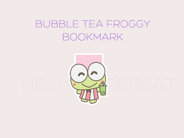 bubble tea froggy magnetic bookmark