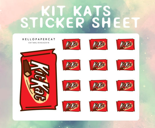 Kit Kats sticker sheet