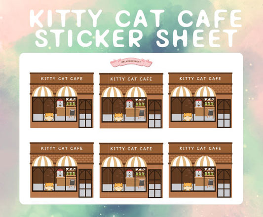 Kitty Cat Cafe sticker sheet