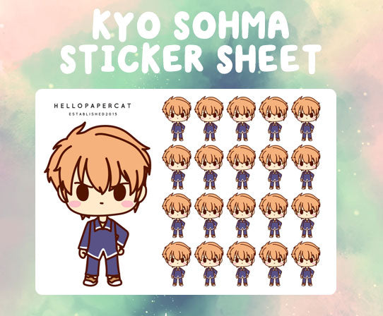 Kyo Sohma sticker sheet