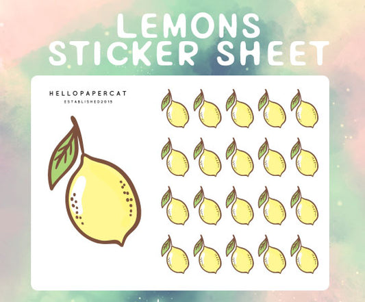 Lemons sticker sheet