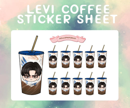 Levi Iced Coffee sticker sheet
