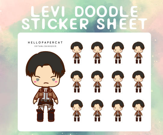 Levi  Doodle sticker sheet