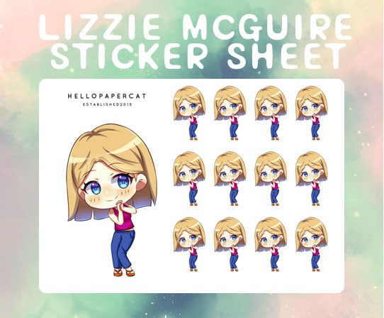 lizzie mcguire sticker sheet