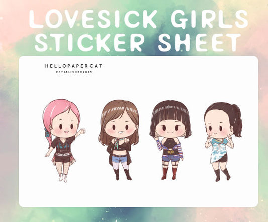 Lovesick BP LARGE sticker sheet