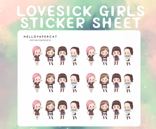 Lovesick BP SMALL sticker sheet