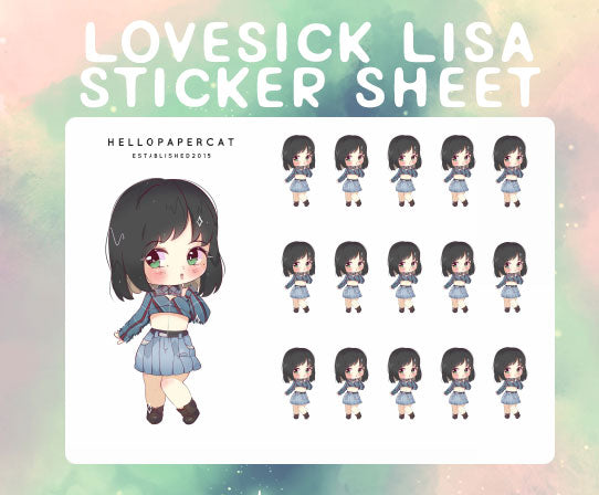 Lovesick Lisa sticker sheet