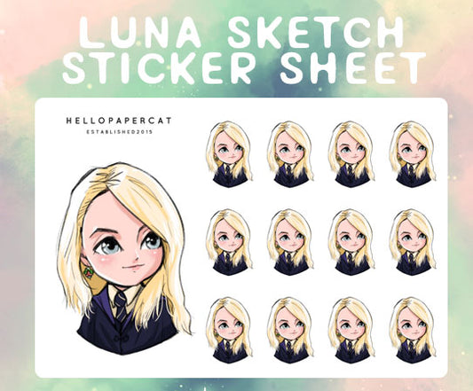 luna sketch sticker sheet