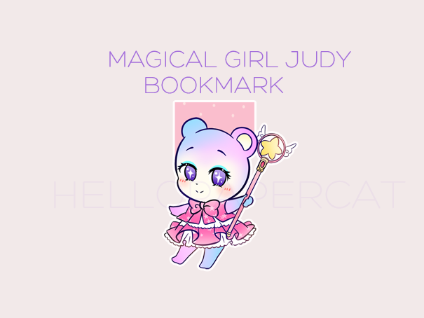 Magical girl bear magnetic bookmark