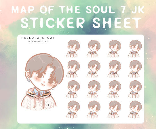 BTS map of the soul 7 Jungkook sticker sheet
