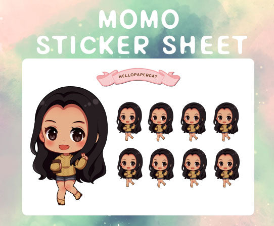 Momo sticker sheet