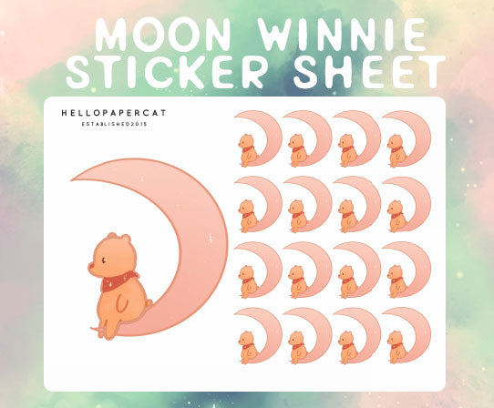 Moon bear inspired sticker sheet