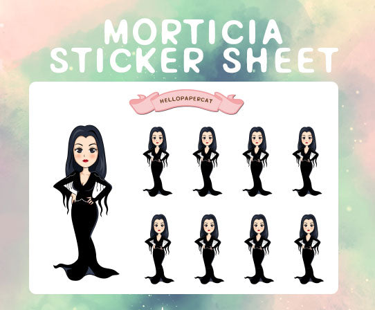 Morticia sticker sheet