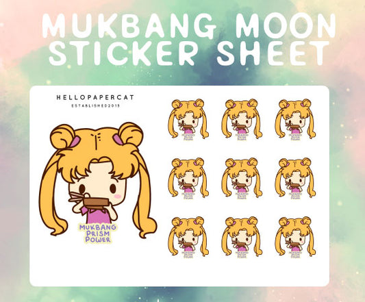Mukbang Moon sticker sheet