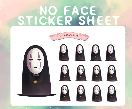 faceless ghost sticker sheet