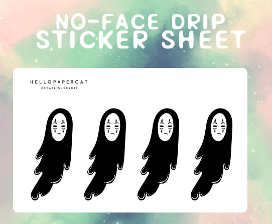 faceless ghost drip sticker sheet